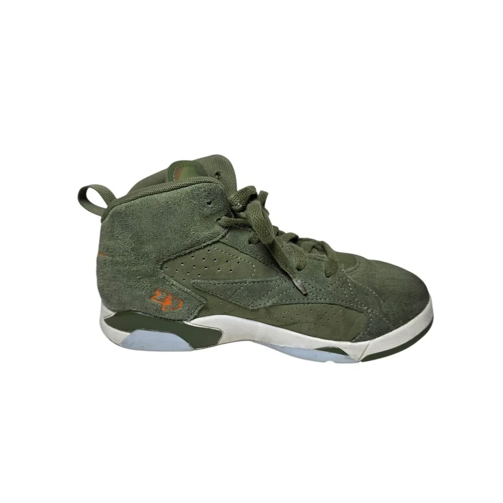 Nike Air Jordan 6 Retro GS Olive Green Orange Suede Kids Youth 3Y Sneakers SB0‎